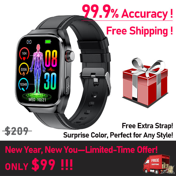 🌟New Year Special Offer 🔥 KealthTech TK16 One click micro examination of Five Organ Health Monitoring Blood Glucose Blood Lipids Uric Acid Blood Pressure Blood Oxygen SOS Smart Watch