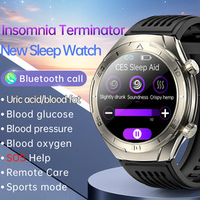 Kealthtech FD02 CES Sleep Aid Blood Glucose Blood Fat Uric Acid Blood Pressure Blood oxygen ECG Heart Rate SOS Smart Watch