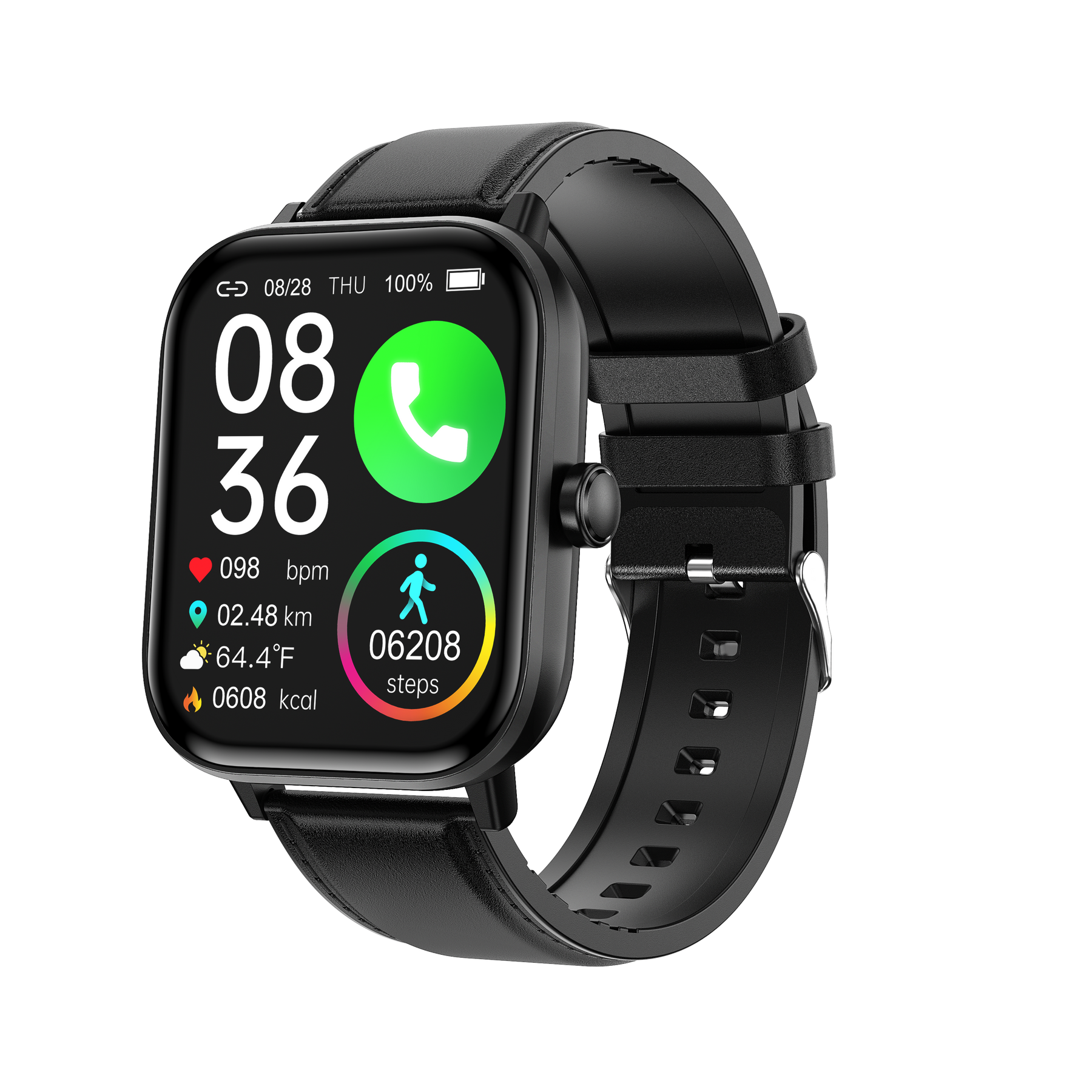 KealthTech K24 One click examination Blood Glucose Blood Pressure Blood Oxygen Heart Rate Sleep HRV HD Bluetooth call Smart Watch