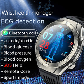 Kealthtech FD02 CES Sleep Aid Blood Glucose Blood Fat Uric Acid Blood Pressure Blood oxygen ECG Heart Rate SOS Smart Watch