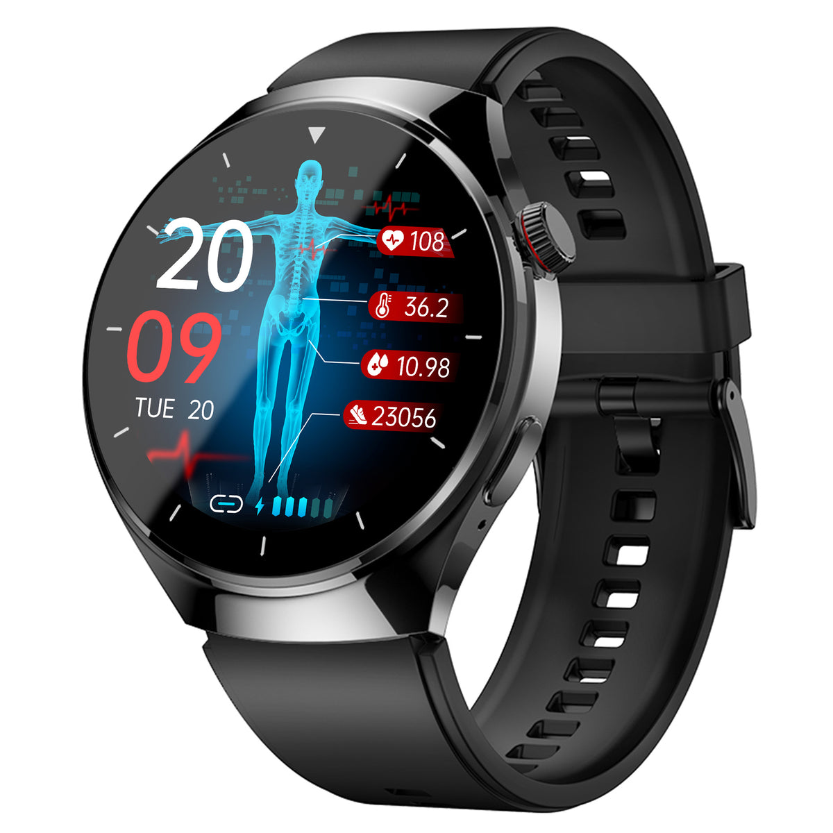 KealthTech K09 Pro Non-invasive Blood Glucose Heart Rate Monitor Blood Oxygen Smart Watch