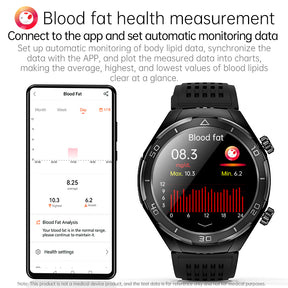 Kealthtech FD02 CES Sleep Aid Blood Glucose Blood Fat Uric Acid Blood Pressure Blood oxygen ECG Heart Rate SOS Smart Watch