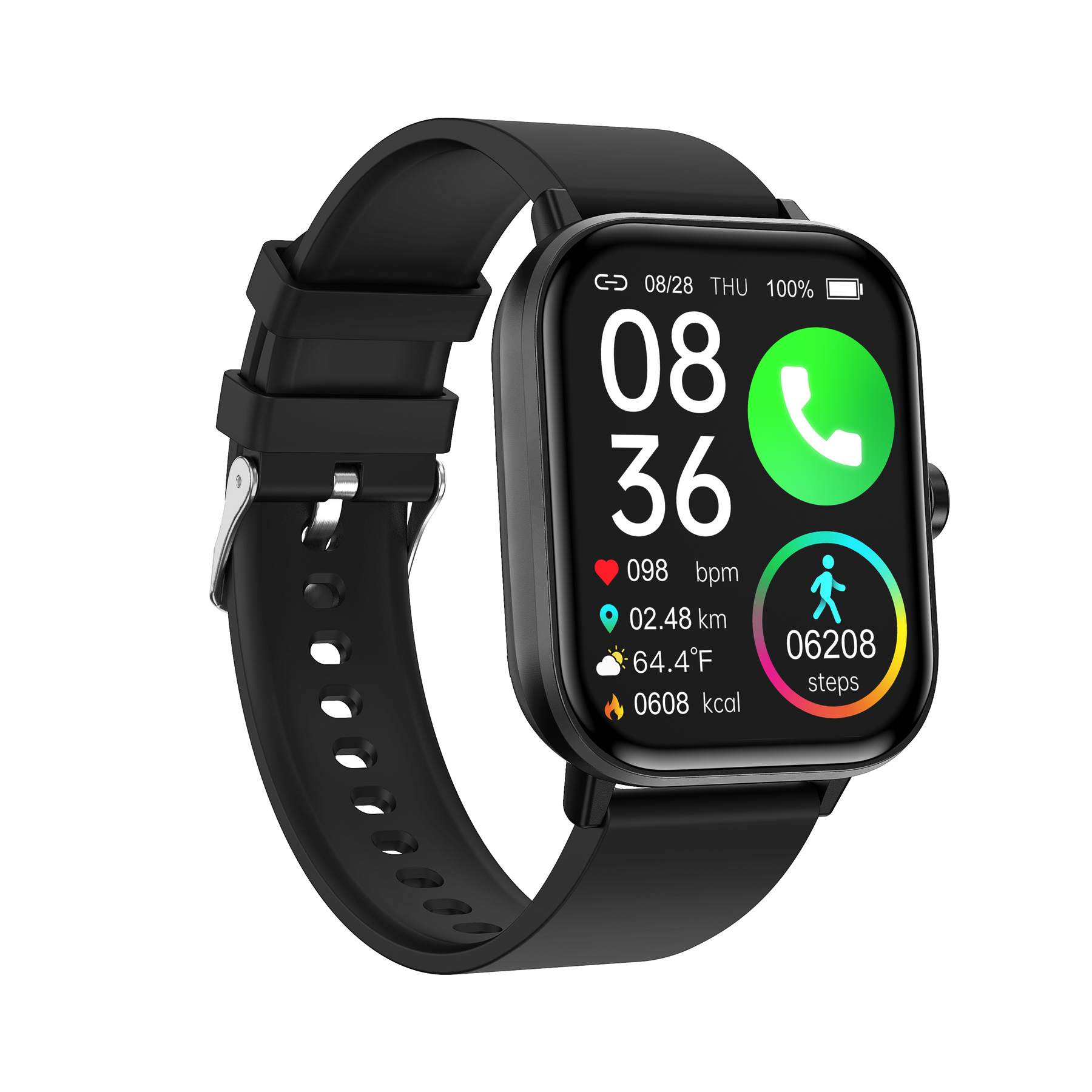 KealthTech K24 One click examination Blood Glucose Blood Pressure Blood Oxygen Heart Rate Sleep HRV HD Bluetooth call Smart Watch