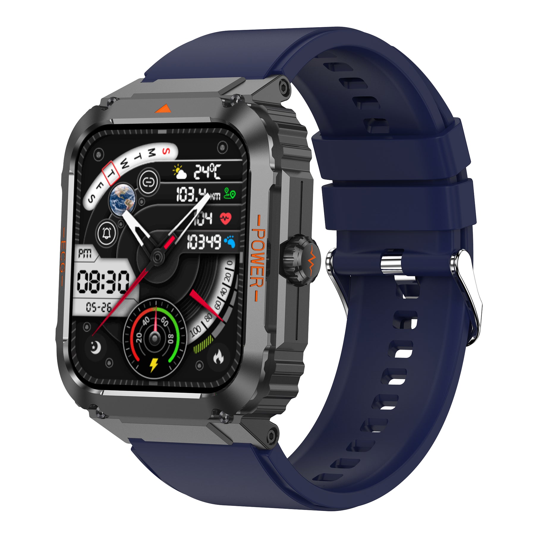 KealthTech K55 Outdoor Sports ECG Blood Glucose Blood Pressure 1.92 inch HD Retina Display Smart Watch