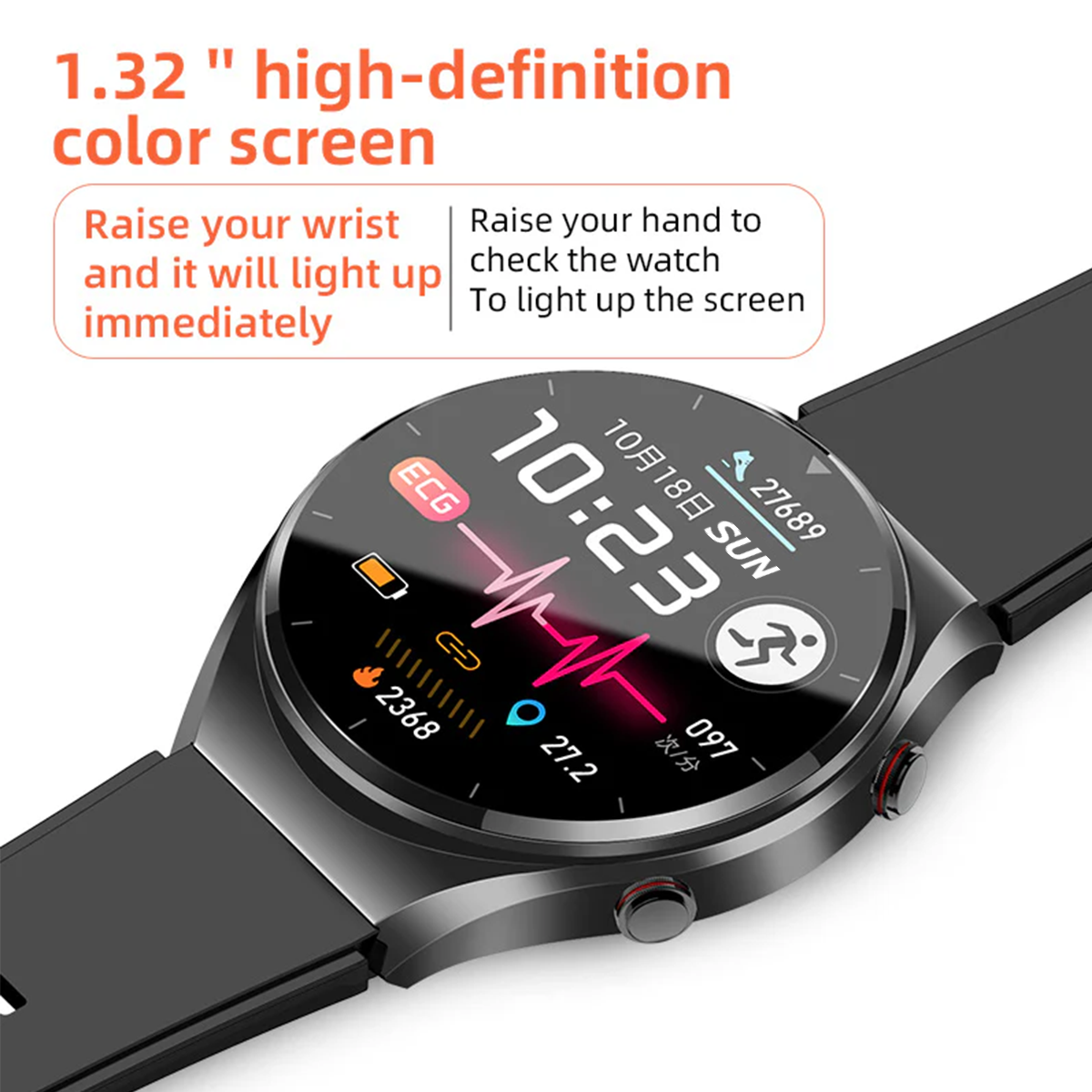 KealthTech K092 Pro One Click Activation of Laser Therapy Non-invasive Blood Glucose Heart Rate Monitor Blood Oxygen Smart Watch